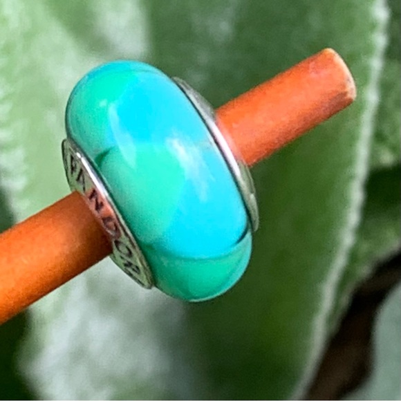 PANDORA Retired Captivating Green Murano Authentic Sterling Silver Charm 790636 - Picture 3 of 6